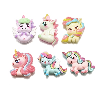 Кабошоны из непрозрачной смолы «единорог», для изготовления ювелирных изделий