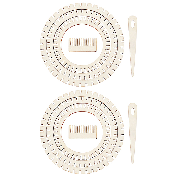 Наборы деревянных круговых ткацких станков в форме шестерни, с гребешком и каплевидными иглами