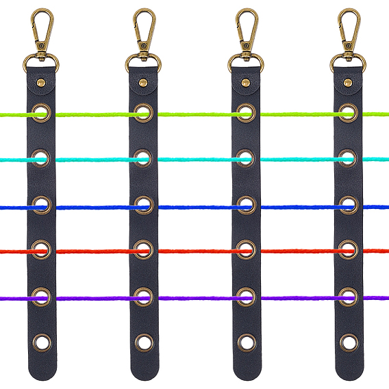 4Pcs Alloy Leather Threader, Antique Bronze