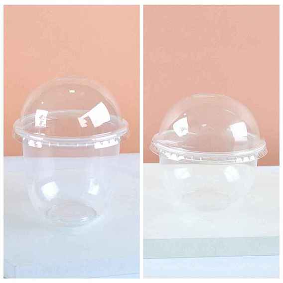 Plastic Small Cake Containers, Disposable Dessert Cake Boxes, with Lids, Round