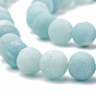 Natural Amazonite Beads Strands, Frosted, Grade A, Round