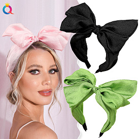 Chic Oversized Bow Headband for Women with High Fashion and Wide Band - Facial Cleansing Hair Accessory
