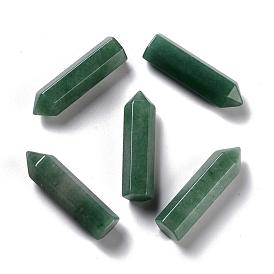 Natural Aventurine Pointed Beads, Healing Stones, Reiki Energy Balancing Meditation Therapy Wand, No Hole/Undrilled, For Wire Wrapped Pendant Making, Bullet