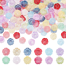 180 шт 12 цвета прозрачные стеклянные бусины, цветы, спекающийся лак