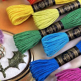 8 Skeins 8 Colors 6-Ply Crochet Threads, Embroidery Floss, Mercerized Cotton Yarn for Lace Hand Knitting