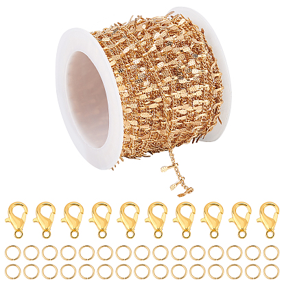 DIY Chain Necklace Making Kits, Including Brass Curb Chains, Alloy Clasps