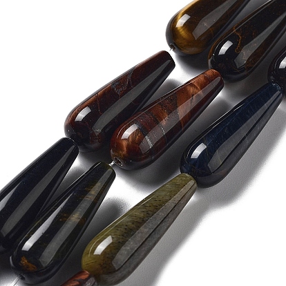 Натуральные бусины 3-цвета «тигровый глаз», окрашенные, слеза