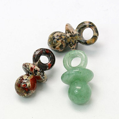 Gemstone Pendants, 22x12mm, Hole: 3~4mm