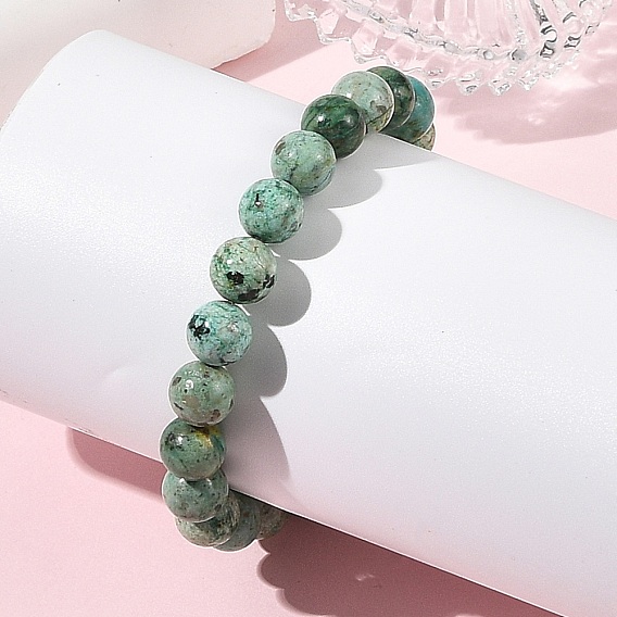 8.5MM Natural Gemstone Round Beaded Stretch Bracelets