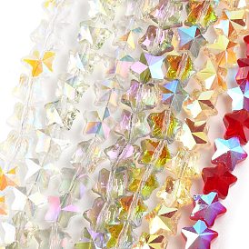 Гальванизируйте прозрачное стекло бисер нитей, звезда, граненые, с половиным покрытием