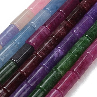 Окрашенные натуральные малайзийские нефритовые бусинки, колонка