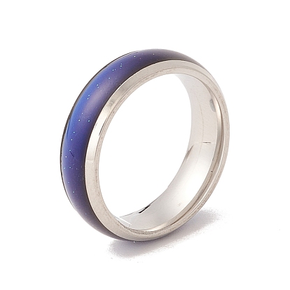 Humeur anneau, bague en époxy uni, changement de température couleur émotion sentiment anneau de fer pour les femmes