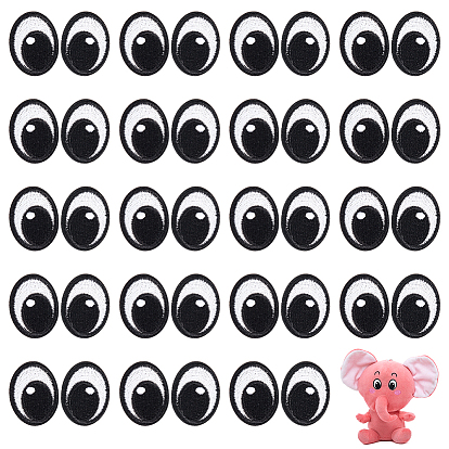 20 пары аппликаций для глаз, компьютеризированная вышивка тканью утюжок на / шить на заплатках, аксессуары для костюма