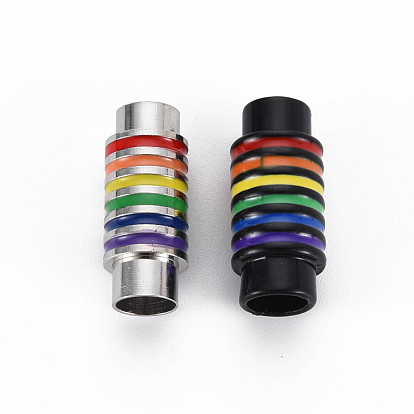 Alloy Magnetic Clasps with Glue-in Ends, Rack Plating, Cadmium Free & Nickel Free & Lead Free, Column