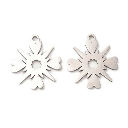 316L Surgical Stainless Steel Pendants, Laser Cut, Flower Charms