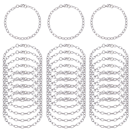 30Pcs Iron Cable Chain Bracelets, with Lobster Claw Clasps