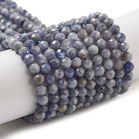 Natural Tanzanite Beads Strands, Faceted, Round