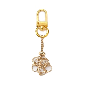 Ring 304 Stainless Steel Macrame Chain Pouch Empty Stone Holder Pendant Decoration, with Alloy Swivel Clasps