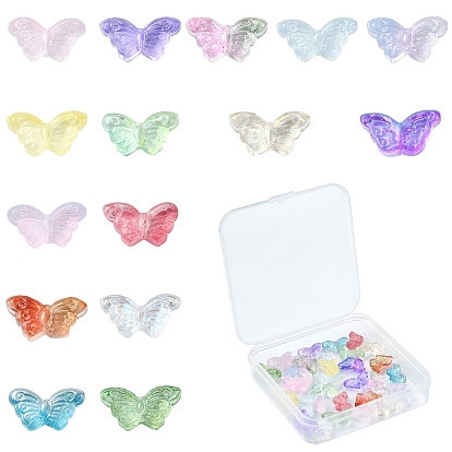 15 стили прозрачных стеклянных бусин, бабочка