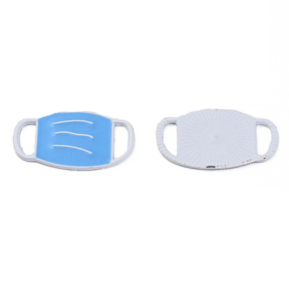Spray Painted Alloy Enamel Connector Charms, Cadmium Free & Lead Free, Gauze Mask