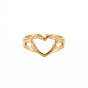 304 кольцо из нержавеющей стали с открытым сердцем для женщин