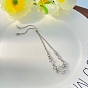 Crystal Rhinestone & Acrylic Flower and Butterfly Link Slider Bracelet, Adjustable Alloy Bracelet for Women
