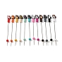 12 pièces 12 styles perle en silicone en forme de chat avec aiguilles à tricoter en acier inoxydable, couleur inox