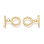 Brass Toggle Clasps, Long-Lasting Plated, Ring & Bar