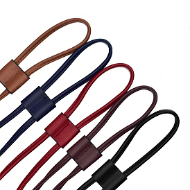 Imitation Leather Drawstring Bag Strap, with Metal Findings, for Bag Replacement Accessories