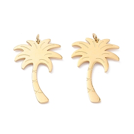 Ion Plating(IP) 316 Surgical Stainless Steel Pendants, with Jump Ring, Coconut Tree