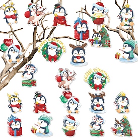 12Pcs Christmas Paper Pendant Decorations, Penguin