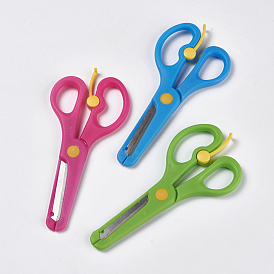 Stainless Steel and ABS Plastic Scissors, Safety Craft Scissors for Kids
