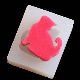 Food Grade DIY Silicone Cat Shape Fondant Molds, Resin Casting Molds, for Chocolate, Candy, UV Resin & Epoxy Resin Craft Making