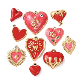 5шт. 304 эмалированные подвески из нержавеющей стали, ионное покрытие (ip), сердце прелести