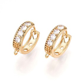 Латунный микропаве кубический цирконий кольцо серьги фурнитура, без свинца, без никеля и без кадмия, кольцо