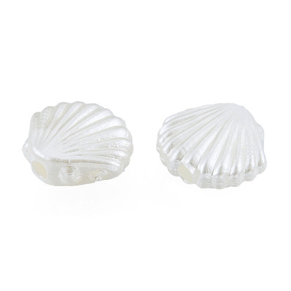 ABS Plastic Imitation Pearl Beads, Shell/Scallop
