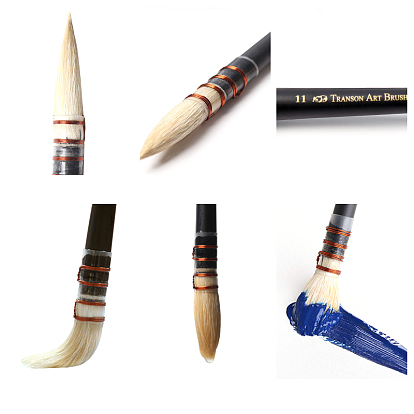 Кисть, насадка из козьей гривы с деревянной ручкой и красной медной проволокой, для акварельной живописи художник профессиональная живопись