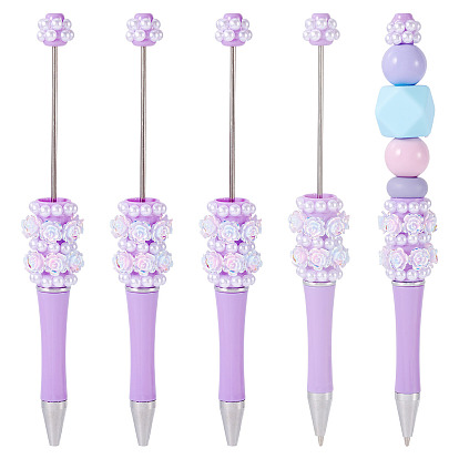 Пластиковая шариковая ручка, ручка из нержавеющей стали с бусинами, для индивидуальной ручки своими руками