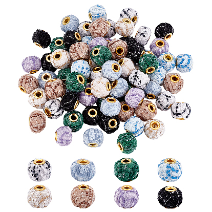 72 шт. 8 цветные полиэстеровые европейские бусины, с железным сердечником, бусины с большим отверстием, рондель