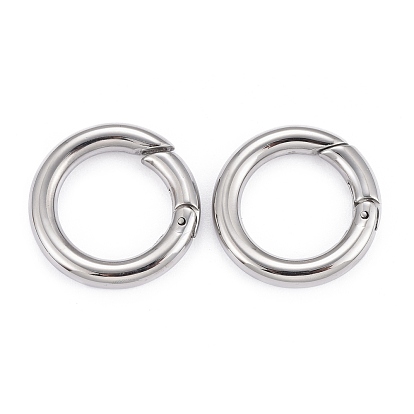304 Stainless Steel Spring Gate Rings, O Rings, Manual Polishing, 20x3.5mm