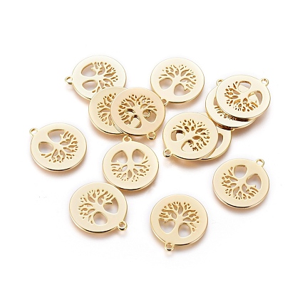 Brass Pendants, Flat Round with Tree of Life