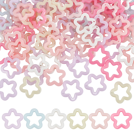 120piezas colgantes de plástico, jalea de imitación, encanto de la estrella
