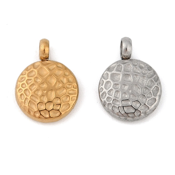 Ионное покрытие (ip) 304 брелоки из нержавеющей стали, , плоский круглый шарм