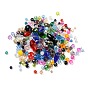 Perles de verre à facettes transparentes, percé au centre/percé en haut, rond/goutte d'eau/bicone, forme mixte