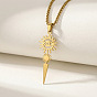 201 Stainless Steel Evil Eye with Cone Pendant 304 Stainless Steel Box Chain Necklaces