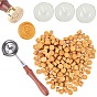 CRASPIRE DIY Scrapbook, Brass Wax Seal Blank Stamp Head and Wood Handle Sets, Wax Sealing Stamp Melting Spoon, Candle and Sealing Wax Particles