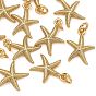 SHEGRACE Brass Pendants, Starfish Charms, Cadmium Free & Nickel Free & Lead Free