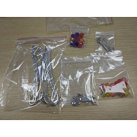 DIY Bookmark Making, Tibetan Style Alloy Pendants and Links Bookmarks, Transparent Acrylic Beads and Iron Eye Pin