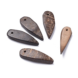 Natural Coconut Pendants, Teardrop