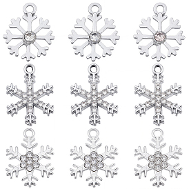 36шт 3 стили подвески со стразами из сплава, прелести снежинки